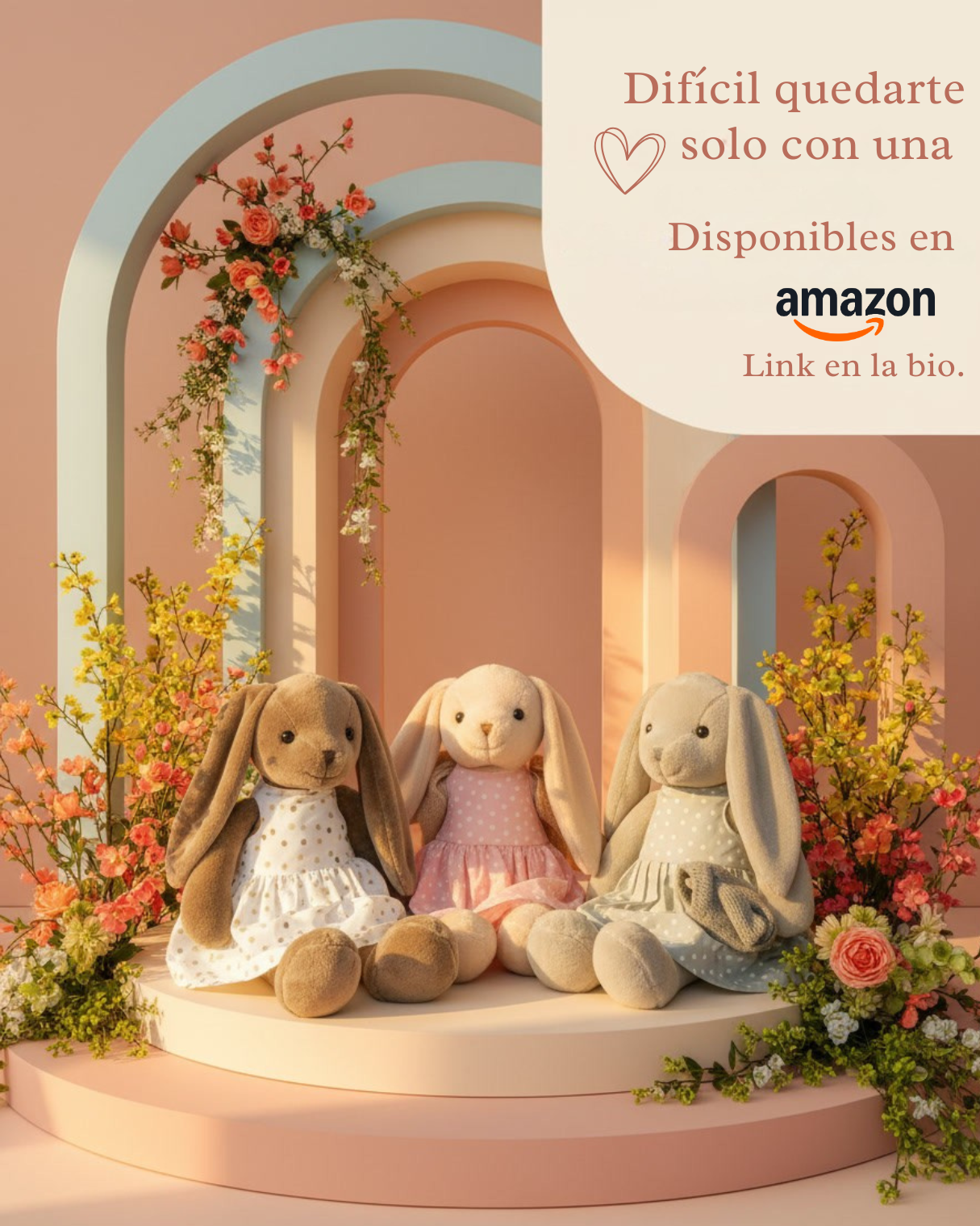 Filomenas, conejitas de peluche de distintos colores, coleccionables
